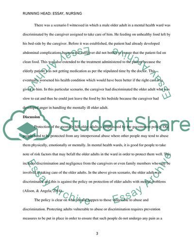 Protecting the Older Adult in a Mental Health Ward