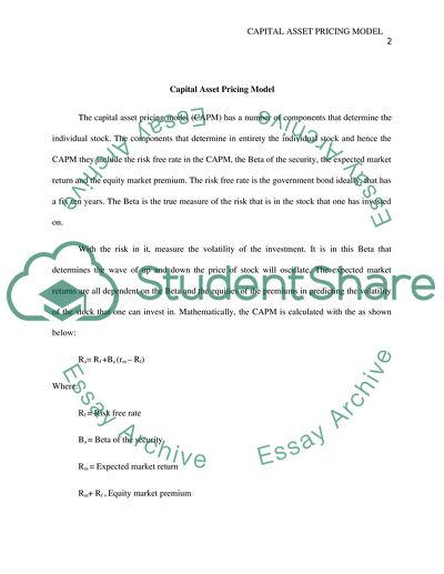 Capital Asset Pricing Model