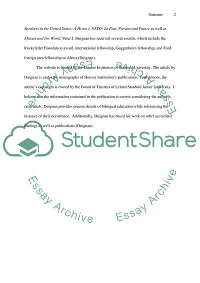 Bilingual Education: A Critique by Peter J. Duignan