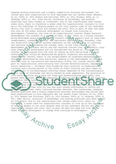 How the Role of the Organizational Trainer Has Changed in the Last Ten Years