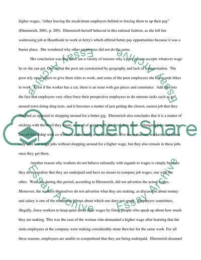 Book Review Barbara Ehreneich. 2001. Nickel and Dimed: On (Not) Getting by in America