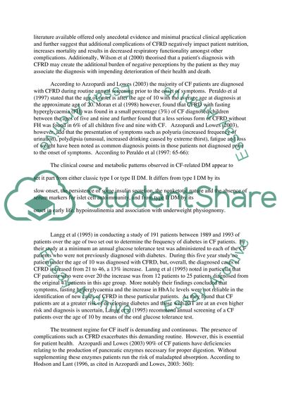 Cystic Fibrosis Related Diabetes: A Literature Review