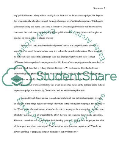 Analysis of The Candidate by Samuel Popkin