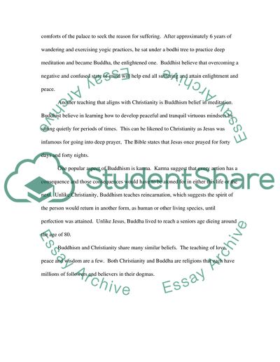 Analysis paper on christianity and buddism