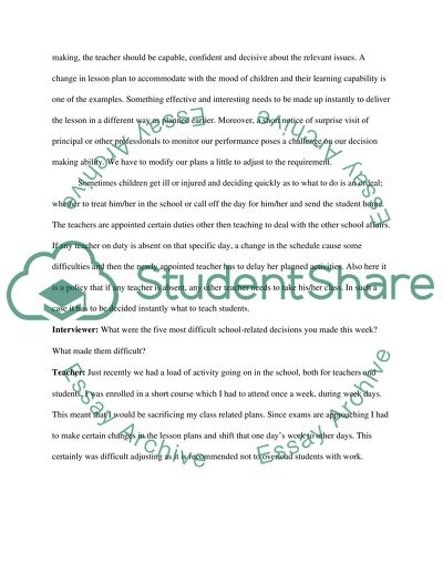 Interview with a Teaching Professional