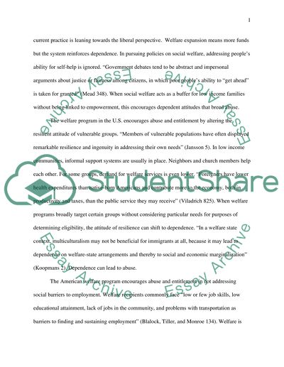 The American welfare program encourages abuse and Entitlement