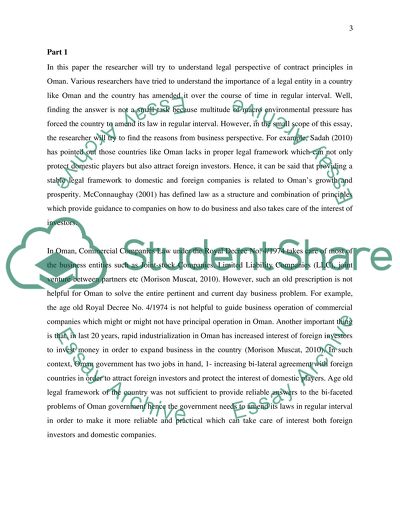 Legal Perspective of Contract Principles in Oman
