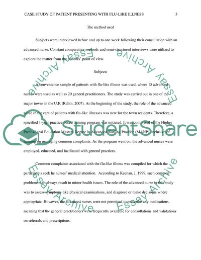 Patient Presenting with Flu-Like Illness