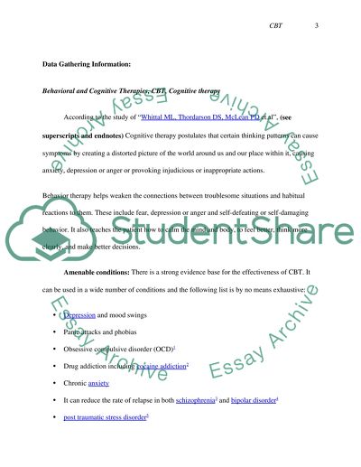 Cognitive and Behavior Therapies Issues