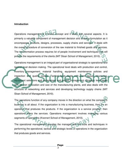 Operations Management Concept