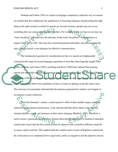 English Speech Act