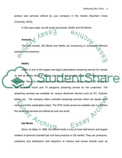 Appropriate Pricing Method for the Two Brands - Del Monte and Netflix