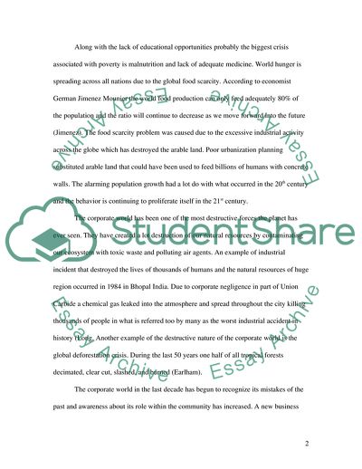 Poverty as One of the Biggest Social Problems Today