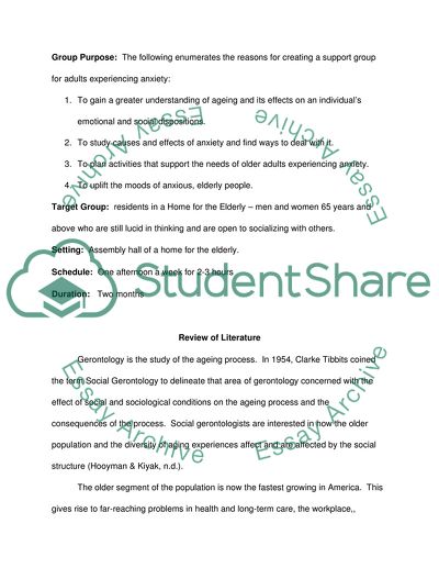 Support Groups for Older Adult Clients Experiencing Anxiety