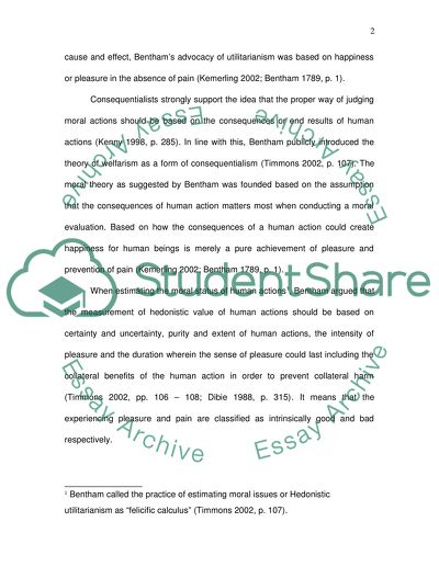 Utilitarianism as Proposed by Bentham and Mill