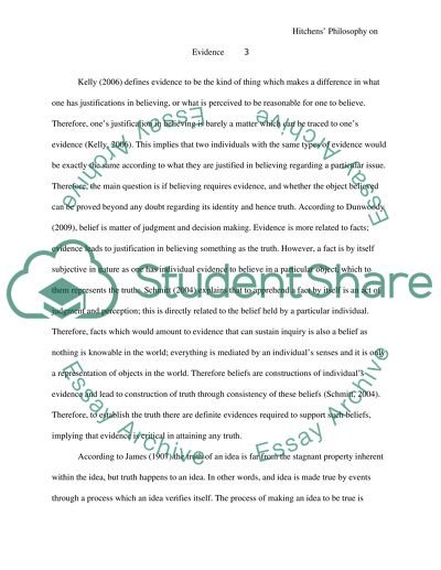 Hitchens Philosophy on Evidence