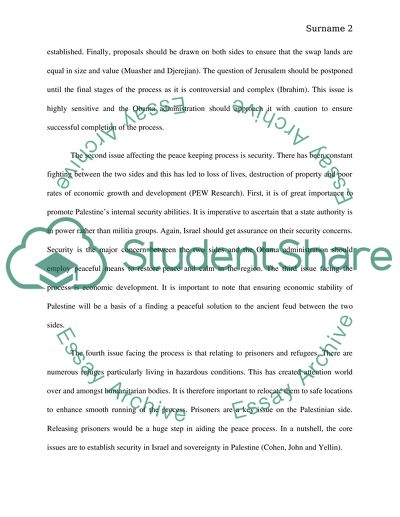 Obama Administration - Israelis and the Palestinians