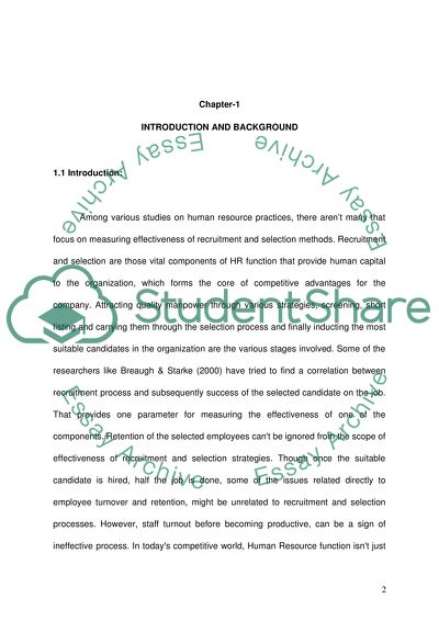 Recruitment and Selection of personnel. How to evaluate the effectiveness of recruitment processes