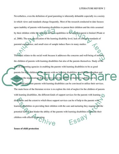 Parents with learning disabilities and child protection