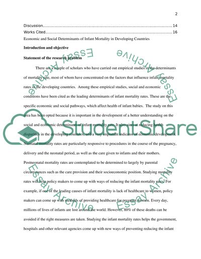 Economic and Social Determinants of Infant Mortality
