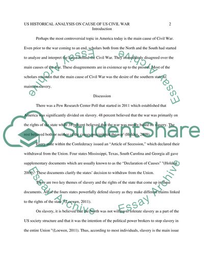 The Cause of US Civil War