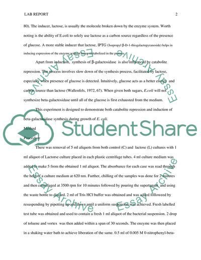 Catabolite Repression and Induction of Beta-galactosidase Synthesis