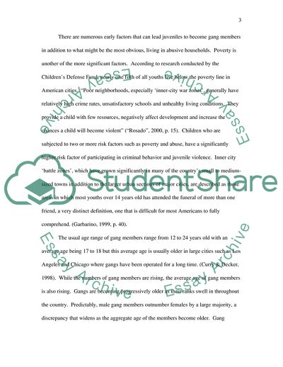 The Rise of Gangs in the Cities of America