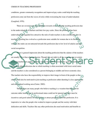 The Crisis in the Teaching Profession