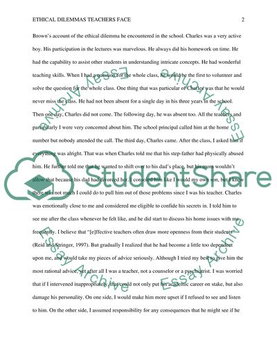 Ethical dilemmas teachers face