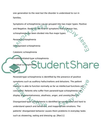 Schizophrenia Medication Treatment