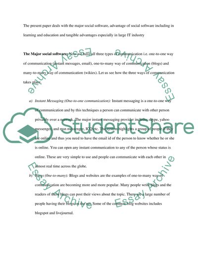 The Emerging Areas of Social Software