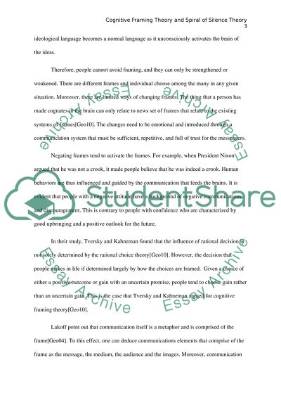 Cognitive Framing Theory