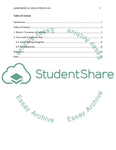AeroMedical Education Plan