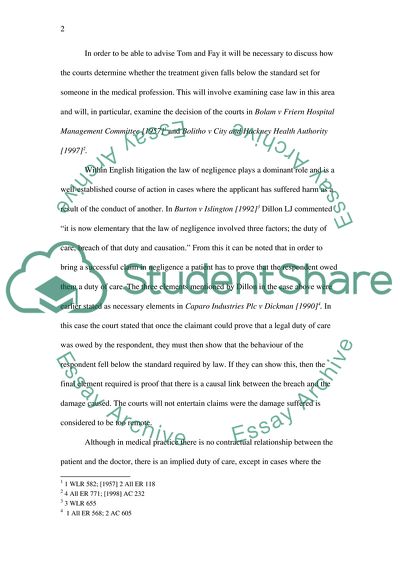 Most of the Case Law in Relation to Medical Negligence - a Respectable Body of Medical Opinion