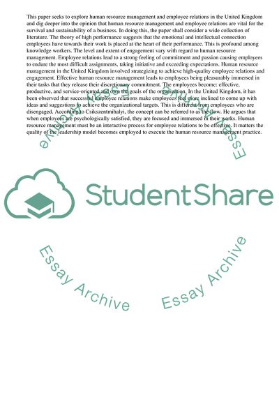 Business Management Employee Relations