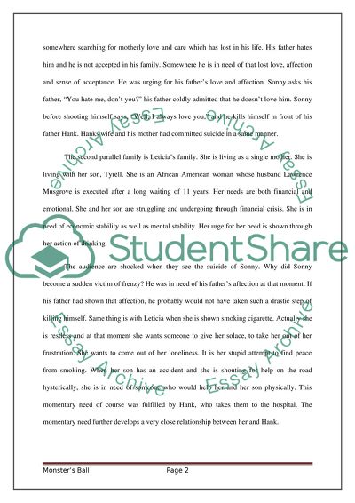 Analysis of Monsters Ball Film