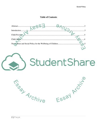 The Key Developments in Social Policy
