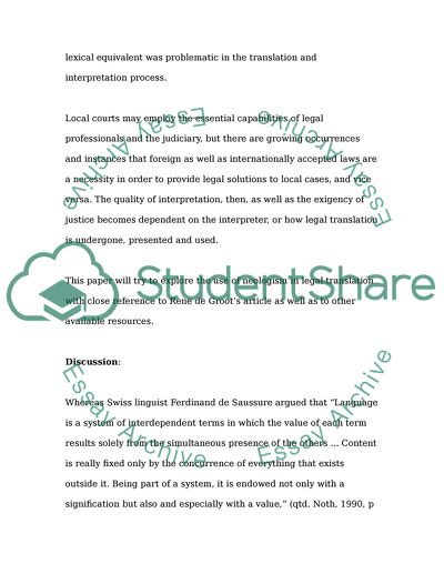 Use of neologisms in legal translation