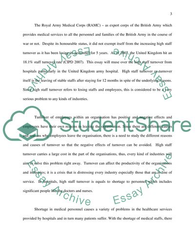 High Staff Turnover in the UK Army Hospital