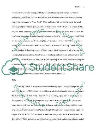 All Kings Men: The Travails of a Man towards Self Knowledge