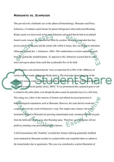 Monsanto vs. Schmeiser