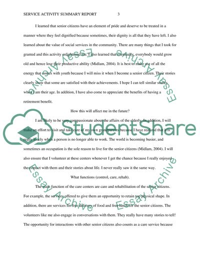 Service Activity Summary Report ( for Human Service Class)