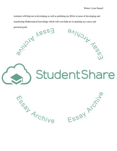 A personal goals statement