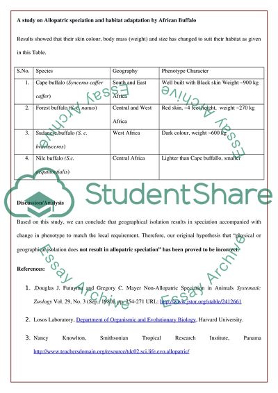Allopatric Speciation and Habitat Adaptation