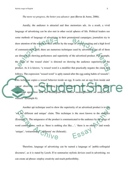 Stylistic Usages of English in Poetry, Journalese, and Advertising