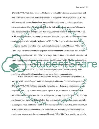 African Oral Tradition & Sundiata