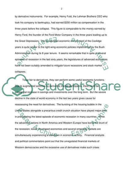 Derivatives Are Toxic Weapons of Financial Mass Destruction