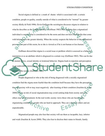 Social Stigma Is Defined as a Mark of Shame