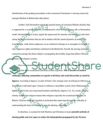 Ecumenical Christain Responses to Islam in Britain