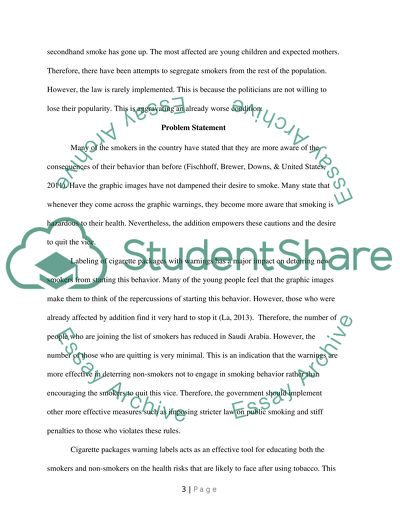 Impact of Cigarette Packages Warning Labels on Saudi Arabian People
